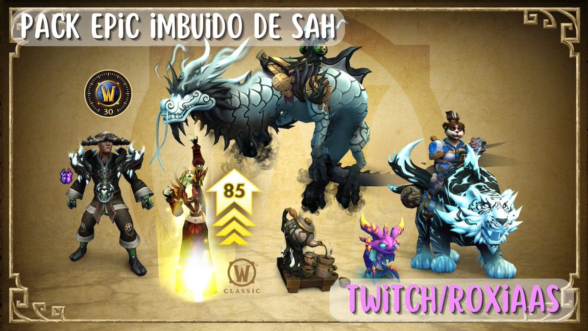 Sorteo Pack Epic imbuido de sha 🐼

Gracias a <a href="/Warcraft_ES/">Warcraft ES</a> traigo este sorteo para celebrar la salida de Pandaria Classic el 21 de julio!

Requisitos:
✅ Follow <a href="/PatriRoxas95/">Roxiaas la más fuerte👌</a>
🔁 RT
🗨️ Comenta que clase vas a jugar

Solo EU. Finaliza el 21/07.

#WoW_Partner #MoPClassic