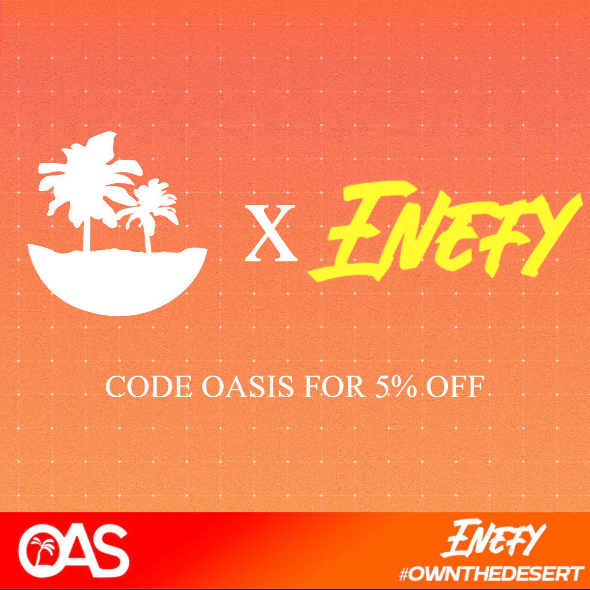 We’re excited to announce that we are now an official partner of <a href="/Enefy_com/">Enefy</a> ! Use the code OASIS to get 5% off your order🤩

#OwnTheDesert 🏝️