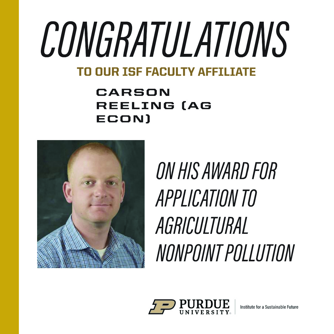 PurdueISF's tweet image. Congratulations to #ISF faculty affiliate Carson Reeling of @PurdueAgEcon on receiving funding from USDA/NIFA and Michigan State University!