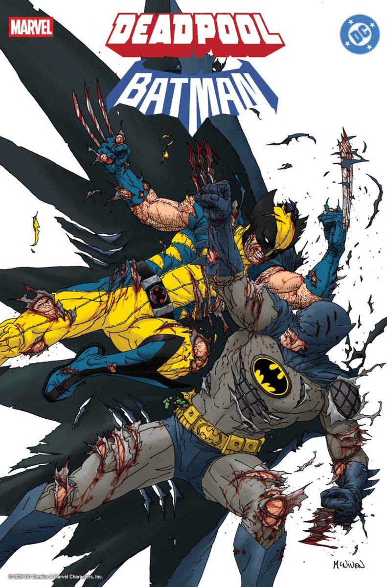 XMenUpdate's tweet image. Wolverine and Batman on the variant cover for ‘DEADPOOL AND BATMAN’.
Available September 17.