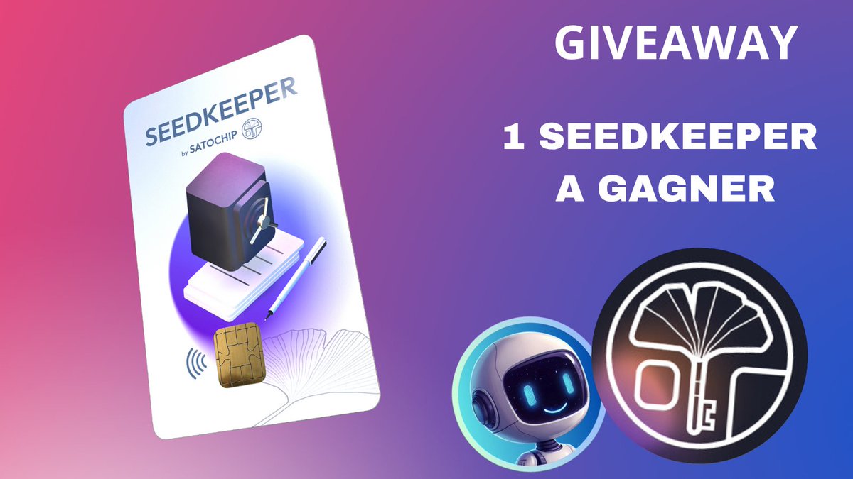 🔒 Tes seedphrases méritent mieux qu'un bout de papier.

Pour le prix d'un resto, sécurise-les à vie avec une carte inviolable.

SeedKeeper de @Satochip change la donne.

🎁#GIVEAWAY : 1 SeedKeeper offert (25€) :

➡️ Follow <a href="/Astro_Crypto_/">Astro🚀</a> &amp; <a href="/satochip/">Satochip</a>
➡️ Like &amp; RT

Thread 🧵👇