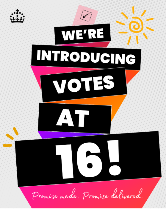 mhclg's tweet image. For the first time ever, 16 and 17 year olds will be able to vote in UK elections 🗳️
If you can work, join the military and pay taxes then you deserve a say in your future.
#VotesAt16