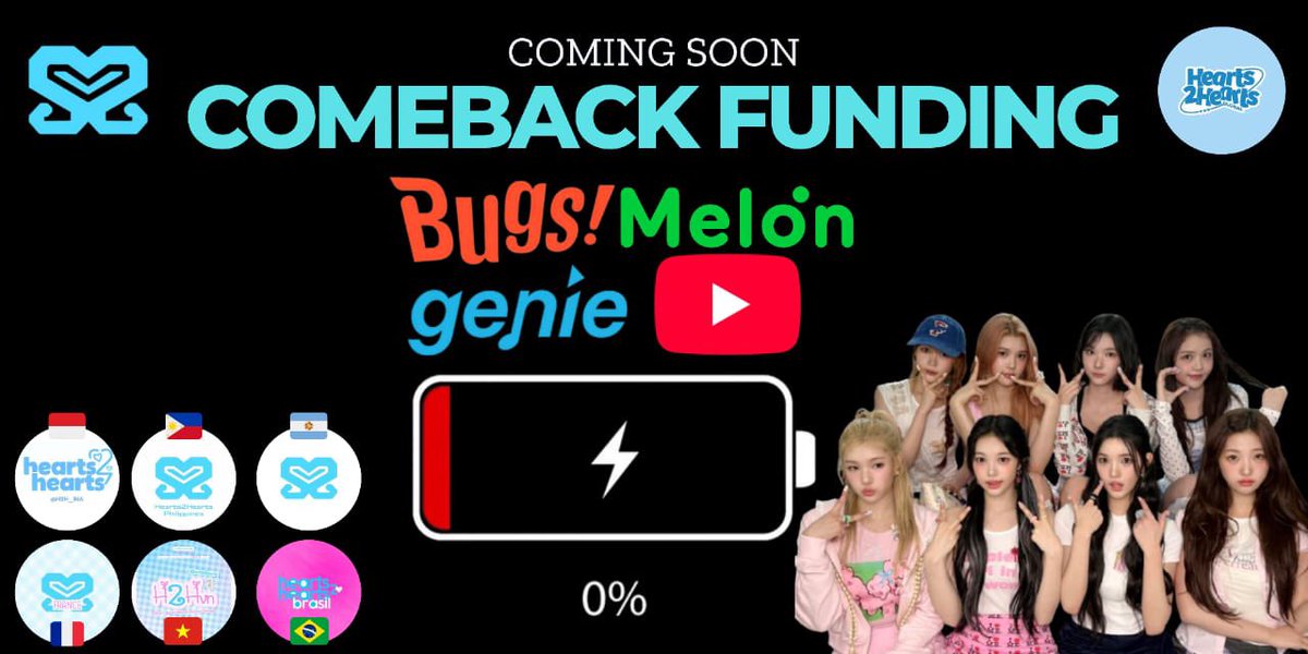 theH2HGLOBAL's tweet image. 📢 COMING SOON — COMEBACK FUNDING!
Get ready to support streaming on Bugs, Melon, Genie, and YouTube with our global fanbases 💿💖
We’ll be opening comeback donation soon to help fund digital votes and streaming support!
Stay tuned!!
🤝 Official Partners:
🇮🇩 @H2H_INA — Indonesia…