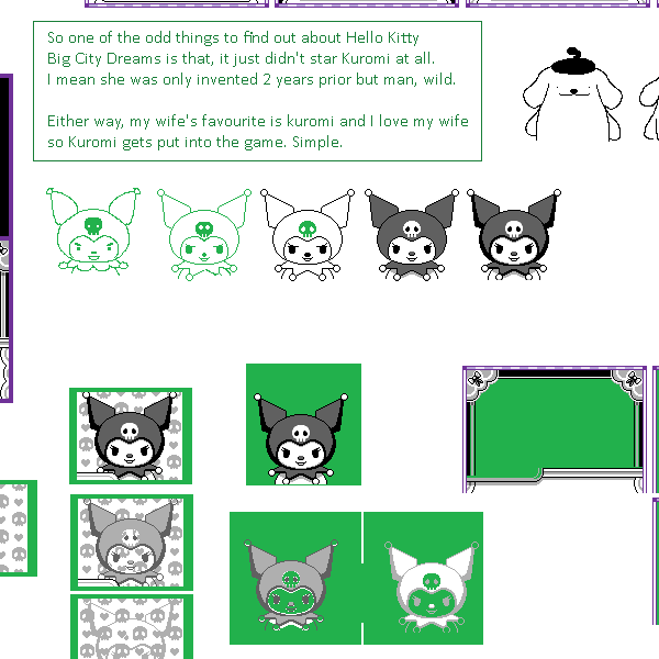 GameboyDemakes's tweet image. For $5 you can see every project's entire RAW sprite sheet, here's a preview of Hello Kitty Big City Dreams!
| #pixelart | #ドット絵 | #Gameboy