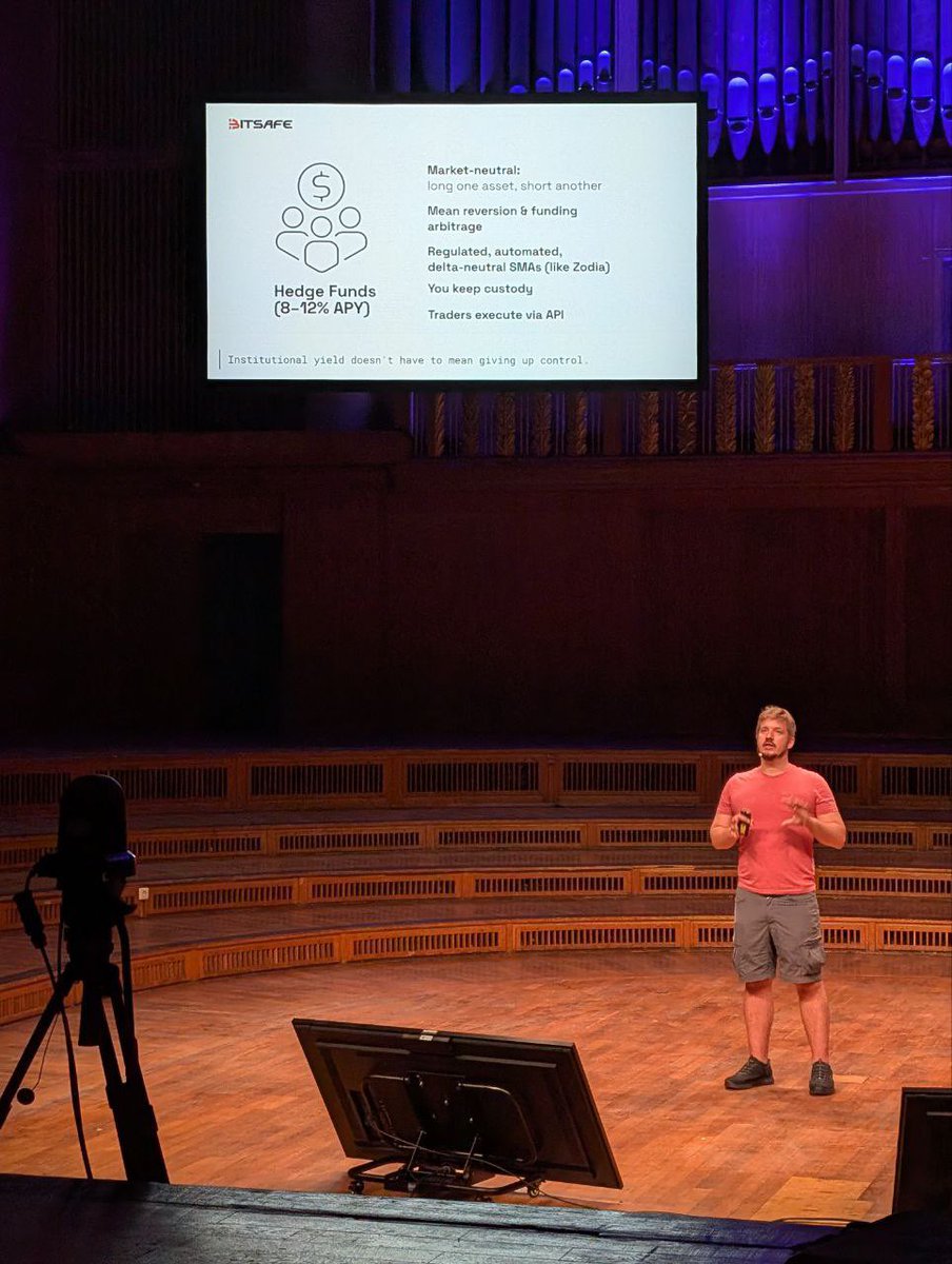 S/o to <a href="/AkiBalogh/">Aki | BitSafe</a>, co-founder of <a href="/BitSafe_Finance/">BitSafe</a>, for delivering such a solid talk on the future of Bitcoin yield today. Really loved it. 👏
