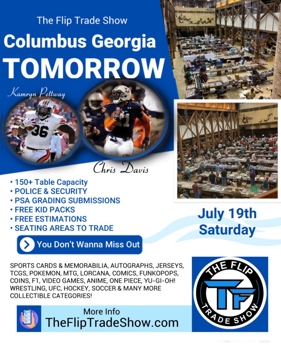FlipTradeShow's tweet image. Tomorrow is the Columbus Show!
Who all is gonna be there?
If You or Know Someone that would like to become a vendor at our next show!
Please Email US
Email- TheFlipTradeShow@Gmail.com
Or
Check Out Our Website
thefliptradeshow.com
—
#cardshows #hobby #cardcollection