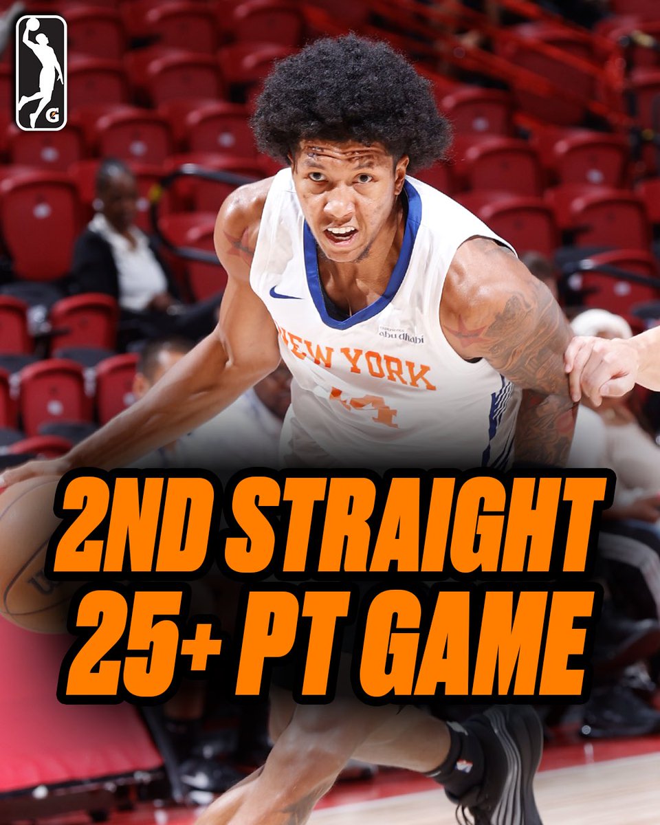 nbagleague's tweet image. 28 PTS 💥 10/16 FG 💥 6 3PM
MarJon Beauchamp is GOING OFF for the @nyknicks! He scored a game-high vs. the Pacers and has 53 PTS over his last two games. #NBASummer