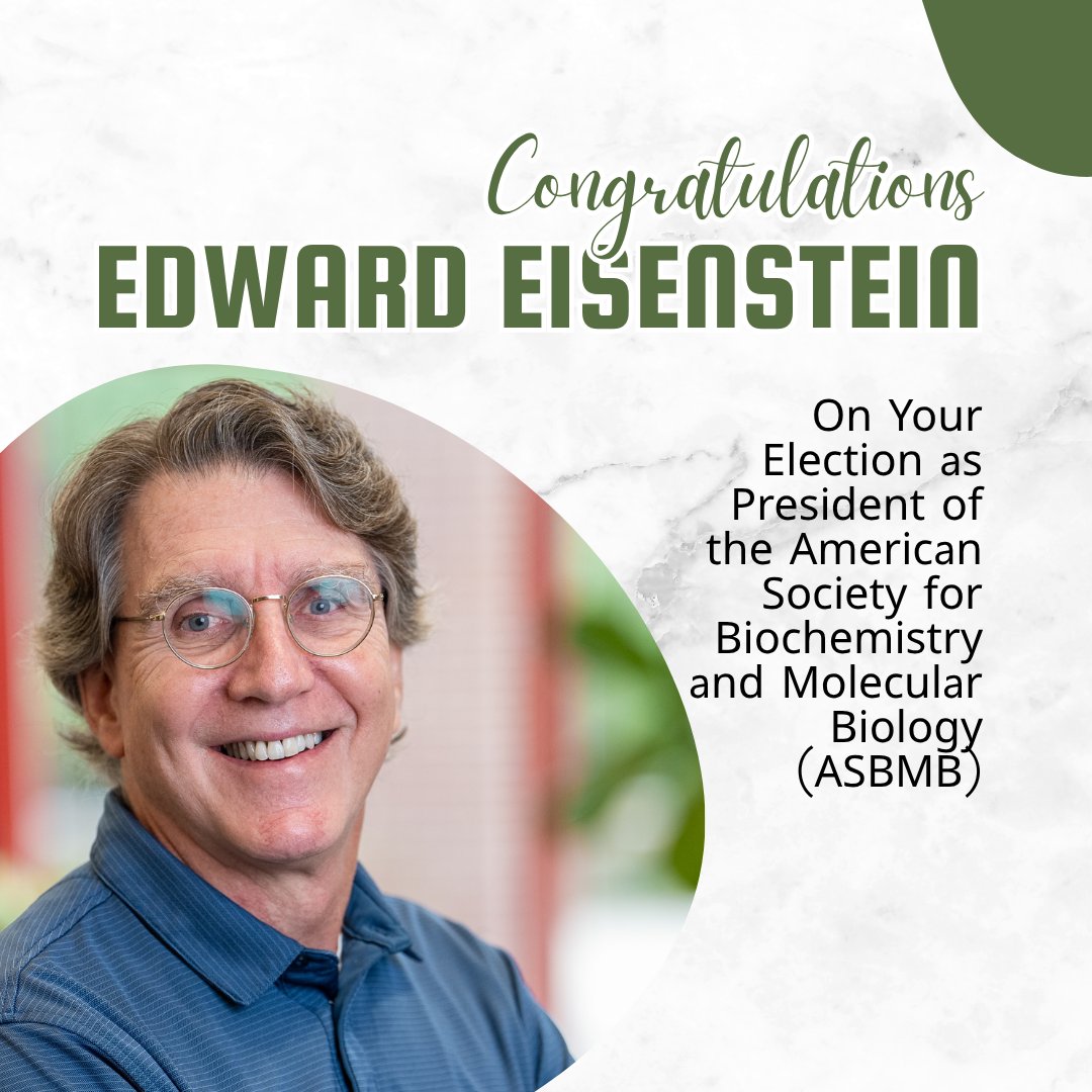 IBBR's Edward Eisenstein Elected President of American Society for Biochemistry and Molecular Biology (ASBMB) <a href="/UMDBIOE/">UMD Bioengineering</a> <a href="/ASBMB/">ASBMB</a> 
ibbr.umd.edu/news/ibbrs-dr-…