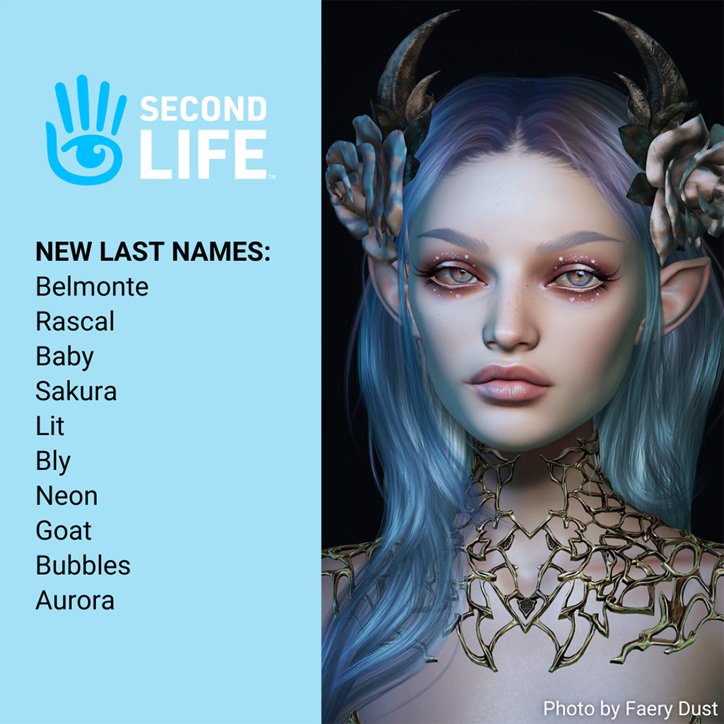 SecondLife's tweet image. You Asked, We Delivered: New Batch of Most Wanted Last Names are Now Live in Second Life! second.life/lastnames0725