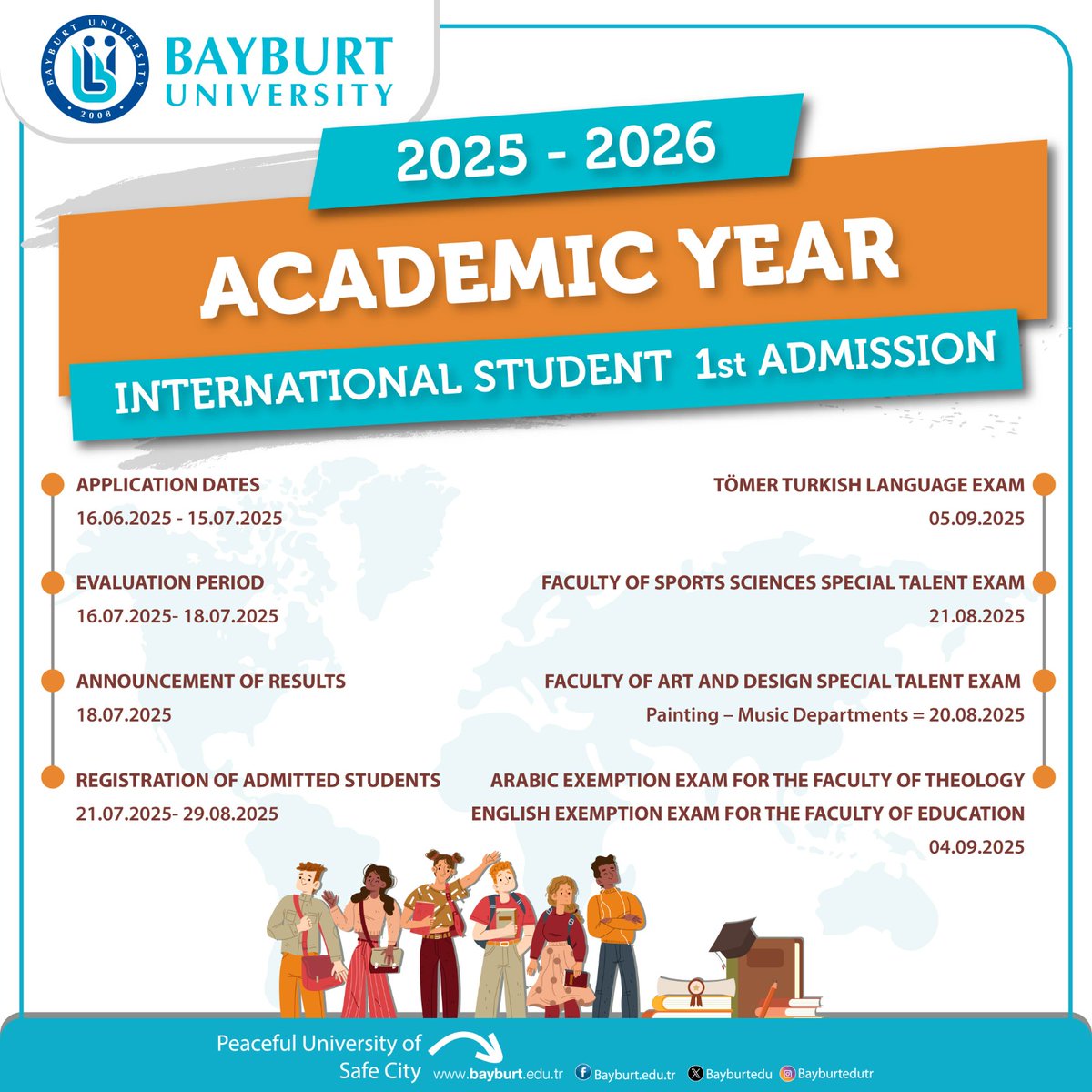 BAYÜ Uluslararası İlişkiler (@bayu_uiofis) on Twitter photo The first application results for international students applying to undergraduate / associate degree programs at our university for the 2025–2026 academic year have been announced!
🔗 To view the results: bayburt.edu.tr/en/2025-2026-a…
#StudyinTürkiye
<a href="/Bayburtedu/">Bayburt Üniversitesi (BAYÜ)</a> The first application results for international students applying to undergraduate / associate degree programs at our university for the 2025–2026 academic year have been announced!
🔗 To view the results: bayburt.edu.tr/en/2025-2026-a…
#StudyinTürkiye
<a href="/Bayburtedu/">Bayburt Üniversitesi (BAYÜ)</a>