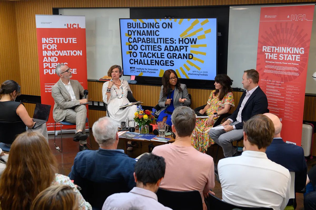 IIPP_UCL's tweet image. ✍️ How Do Cities Adapt to Tackle Grand Challenges?
Catch up on our recent @IIPP_UCL #RethinkingTheState Forum panel with @cityofsound in conversation with @MazzucatoM, @JamesAnderson, @RPuttick & Bridgette Morris.
📷 Read our recap & watch the recording: buff.ly/V9I5Cyp