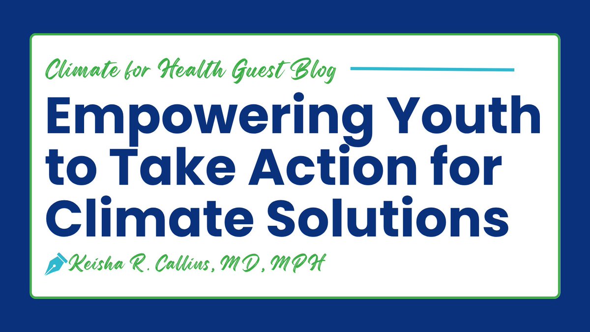CEHN's tweet image. 📣 New blog alert! Dr. Callins from @PublicHealth shares climate & health education toolkit on @ecoAmerica’s @Climate4Health: Empower youth to become change agents through climate justice & health advocacy. 🌎💪🏾
l8r.it/vHWr #ClimateAndHealth #ProtectKidsHealth