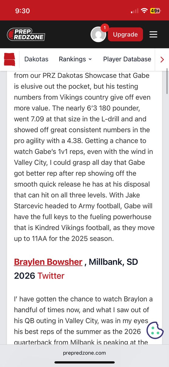 Thank you <a href="/NWahlScouting/">Nate Wahl</a> for the write up! Looking forward to finishing this camp season strong today! <a href="/PrepRedzoneDAK/">Prep Redzone Dakotas</a>