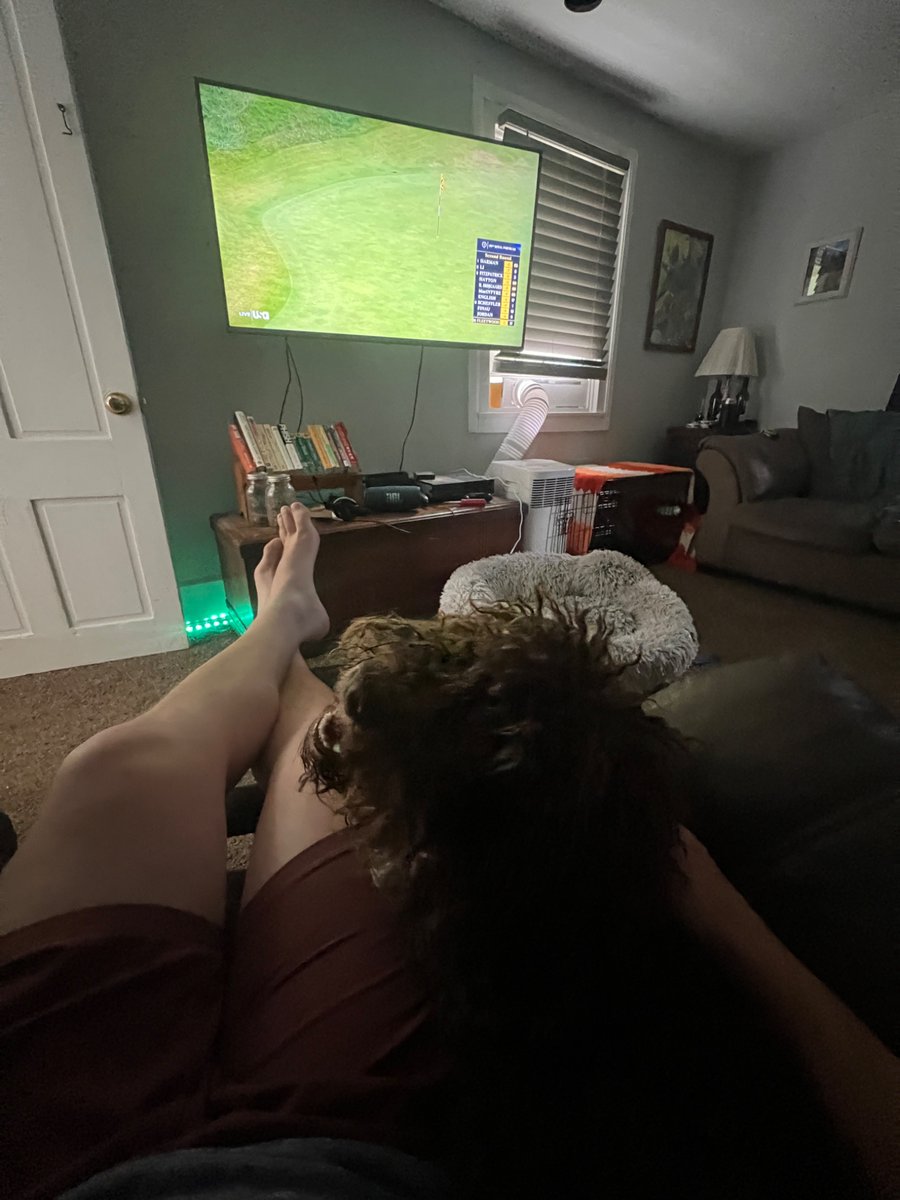 YelahElyk's tweet image. Little bubba is watching The Open with me in the recliner. This guy is just the best
