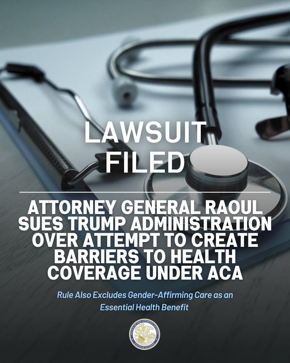 ILAttyGeneral's tweet image. Illinois’ most vulnerable residents would be most impacted by the Trump administration’s rule, which will make it significantly more difficult to obtain health insurance under the ACA. I firmly oppose this arbitrary and illegal rule: tinyurl.com/b6c2rsbr