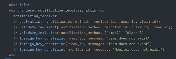 V_TNO's tweet image. TIL: Postgres throws one constraint exception at a time so we need to check each case separately when you have this kind of constraint checks in Ecto

#elixir #ecto