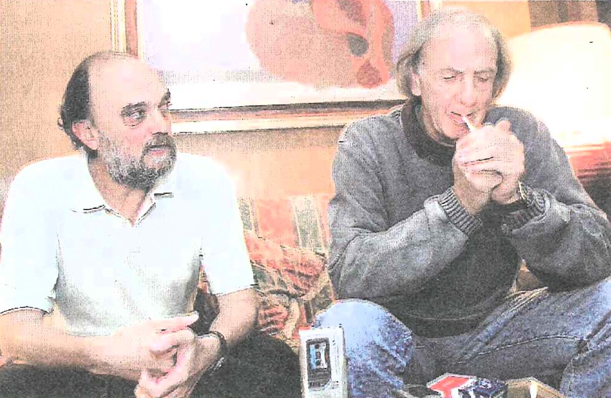 El Negro Fontanarrosa y el Flaco Menotti. Rosario (Central).