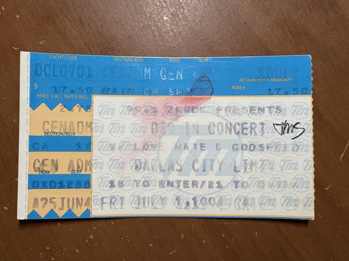 sabbathfans's tweet image. Found this old ticket stub in my office. Faded, but you can still read it. Was for a Dio show in Dallas on the Strange Highways tour. Was a small show - actually on a stage in the parking lot. But I enjoyed the F out of it.
@OfficialRJDio stopped the show at one point whenβ¦