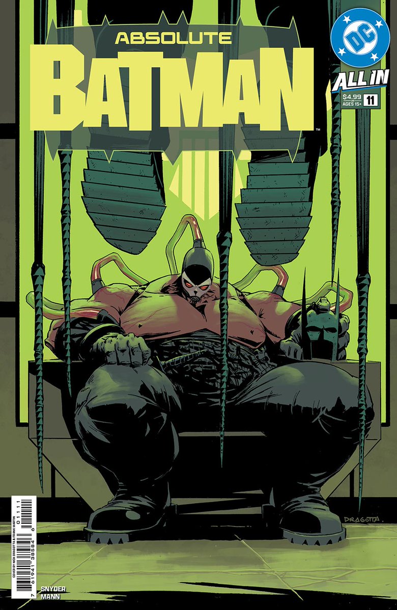 Learn the origin of Absolute Bane!

🕐 𝗣𝗿𝗲-𝗼𝗿𝗱𝗲𝗿 by MON JULY 21 @ 12 PM, 𝘀𝗮𝘃𝗲 20%!
📱PRE-ORDER Absolute #Batman #11
🕐Releases 8/13
👉ow.ly/STAB50WrYIU

✏️ <a href="/Ssnyder1835/">Scott Snyder</a>
🎨 <a href="/Clay_Mann_/">CLAY MANN</a>
✨ @NickDragotta #Cover

#Batman #BatmanComics #absoluteuniverse #absolutedc