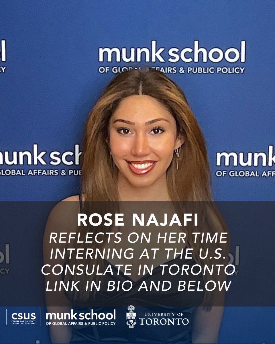 📚✨From the classroom to the consulate—American Studies and Political Science major Rose Najafi put theory into practice with an unforgettable internship at the U.S. Consulate in Toronto.

Read about her experience here! munkschool.utoronto.ca/csus/news/enco…
