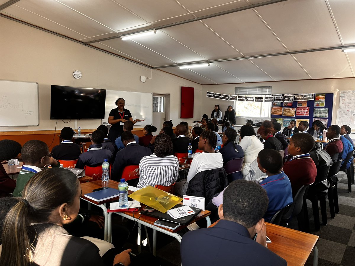 WEswatini's tweet image. WHO was invited to participate in the Waterford Kamhlaba Model United Nations club, where they engaged students on SDG 3. The discussion centered on the strategic importance of harnessing digital tools to enhance prevention, care, & resilience in healthcare systems