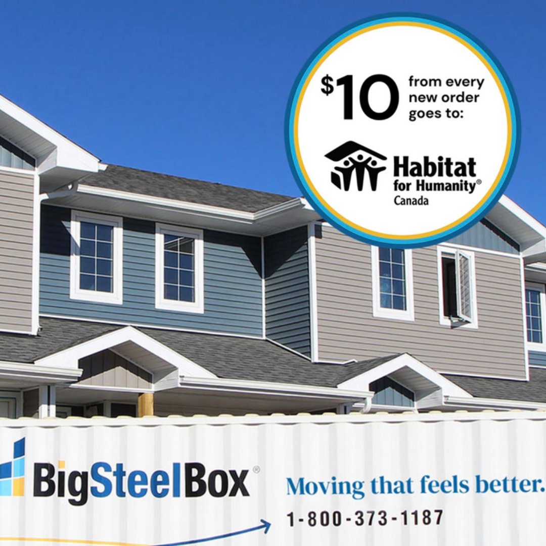 HabitatHMD's tweet image. 📦 BigSteelBox is giving back — and you can help!
Now through July 31, BigSteelBox will donate $10 from every new order to Habitat Canada — up to $50,000!
👉 Learn more and get involved: bigsteelbox.com/habitat-for-hu…
#BigSteelBox #HabitatCanada #BuildingTogether