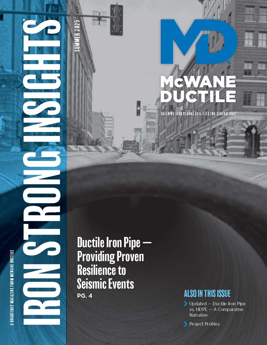 ☀️ Summer’s here—and so is the latest issue of #IronStrong Insights!
🛠️ Discover how #DuctileIronPipe stands strong in seismic zones, get an updated look at DI vs. HDPE, and check out project highlights from AZ, GA, MO &amp; NY.
📖 Read it here: mcwaneductile.co/44Pbcpz
 #Water