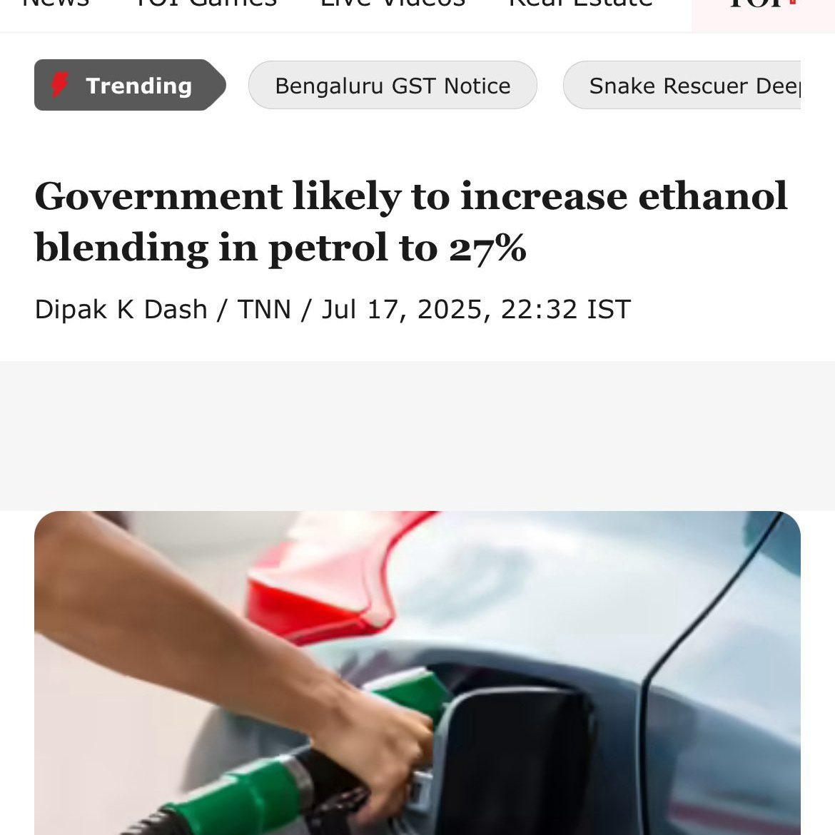 The year is 2036.
Olympics are happening in India
Indians owing to their tradition have introduced Thievery.
Nitin Gadkari wins Gold, Silver and Bronze