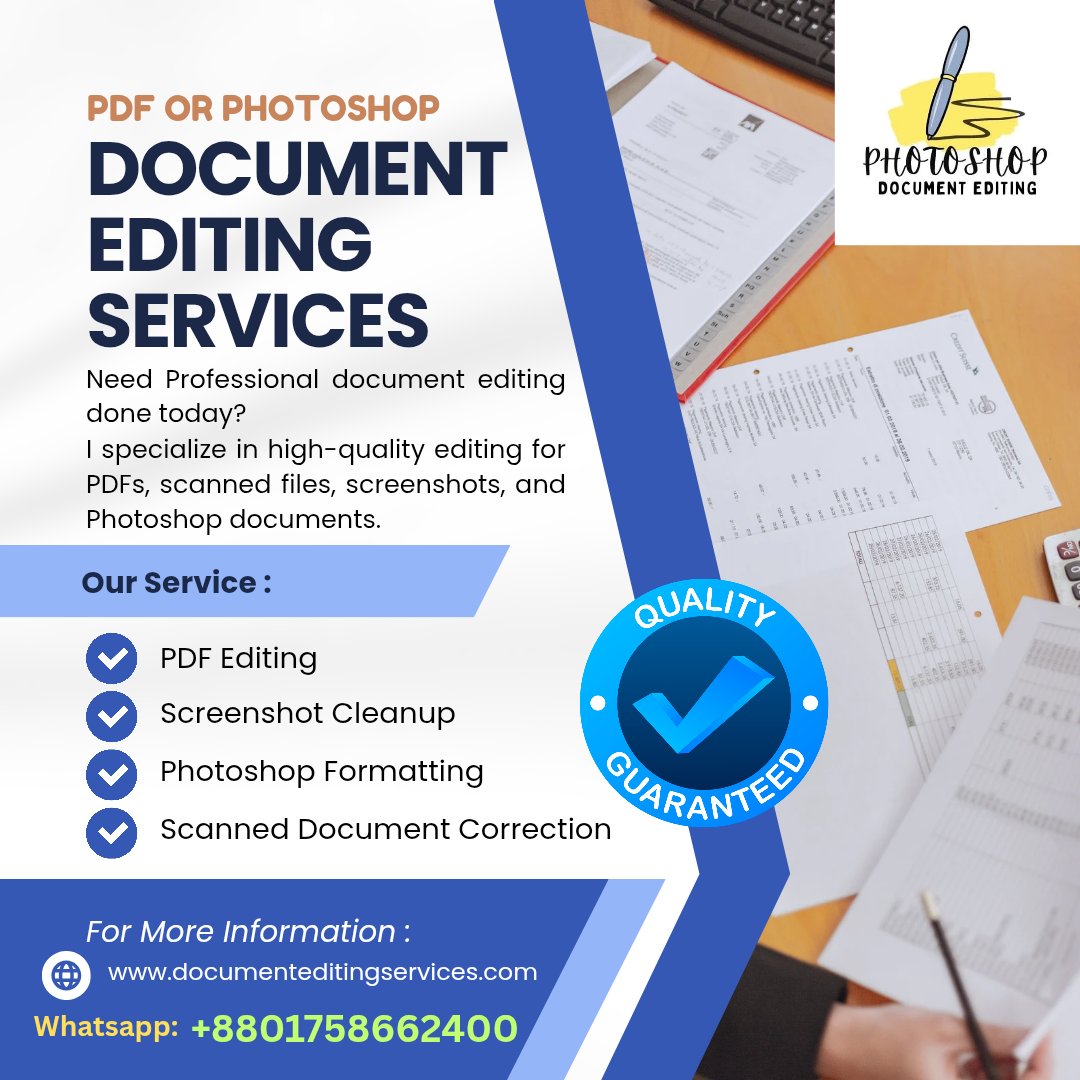 perfect_editor_'s tweet image. 🛠️ Need to Edit a PDF, Paystub, or Bank Statement?
I provide professional document editing services — fast, secure, and 100% confidential.
📩 DM now for instant help!
#DocumentEditing #PDFEditing #PhotoshopEditor #ConfidentialService