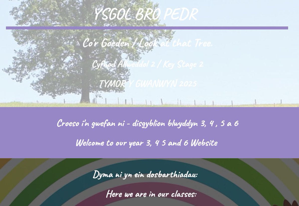 Beth am gael gip olwg ar beth mae disgyblion y Blynyddoedd 3-6 wedi bod yn gwneud yn ystod y tymor yma.
 
Why not have a look at what the year 3 – 6 pupils have been doing in lessons this term.

sites.google.com/hwbcymru.net/b…