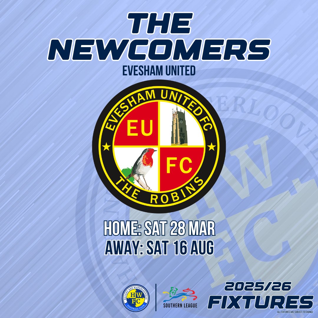 Havant & Waterlooville FC (@hwfcofficial) on Twitter photo ππ‘π πππ°ππ¨π¦ππ«π¬ | <a href="/EveshamUnitedFC/">Evesham United FC</a>
Following their Play-Off triumph in the Southern League Division One Central, Evesham United have made the move up to Step 3 for 25/26.
The Hawks will make the trip to Worcestershire on the second weekend of the season, Saturday ππ‘π πππ°ππ¨π¦ππ«π¬ | <a href="/EveshamUnitedFC/">Evesham United FC</a>
Following their Play-Off triumph in the Southern League Division One Central, Evesham United have made the move up to Step 3 for 25/26.
The Hawks will make the trip to Worcestershire on the second weekend of the season, Saturday