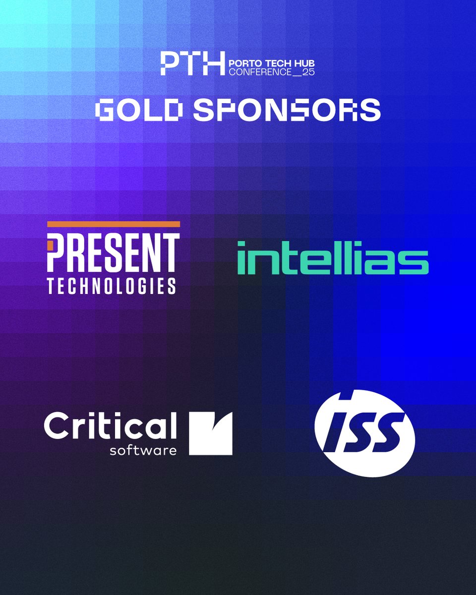PortoTechHub's tweet image. #PortoTechHubConference takes place on October 7th with the help of amazing sponsors! π
Want to meet them?
Say hello to Present Technologies, Intellias, Critical Software and ISS.
Buy tickets here π tinyurl.com/25zm37fr
#PortoTechHub #PTHConf2025