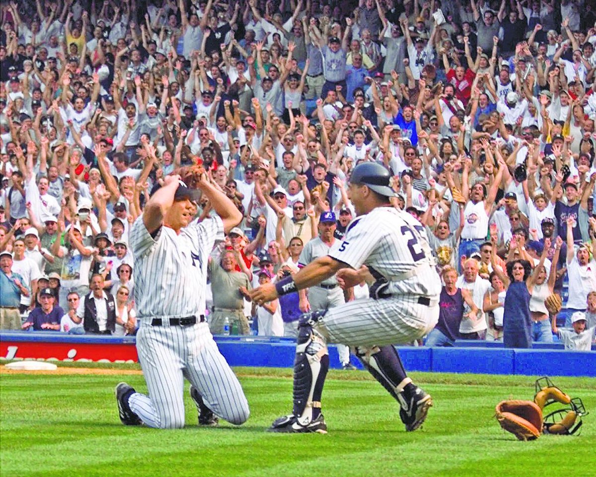 YogiBerraMuseum's tweet image. #OTD in 1999, Yogi returned to @yankeestadium to celebrate Yogi Berra Day. He and Don Larsen, his Perfect Game teammate, participated in the first pitch, and then something incredible happened: David Cone also pitched a Perfect Game. That's the magic of Yogi. #ItAintOver #Yankees