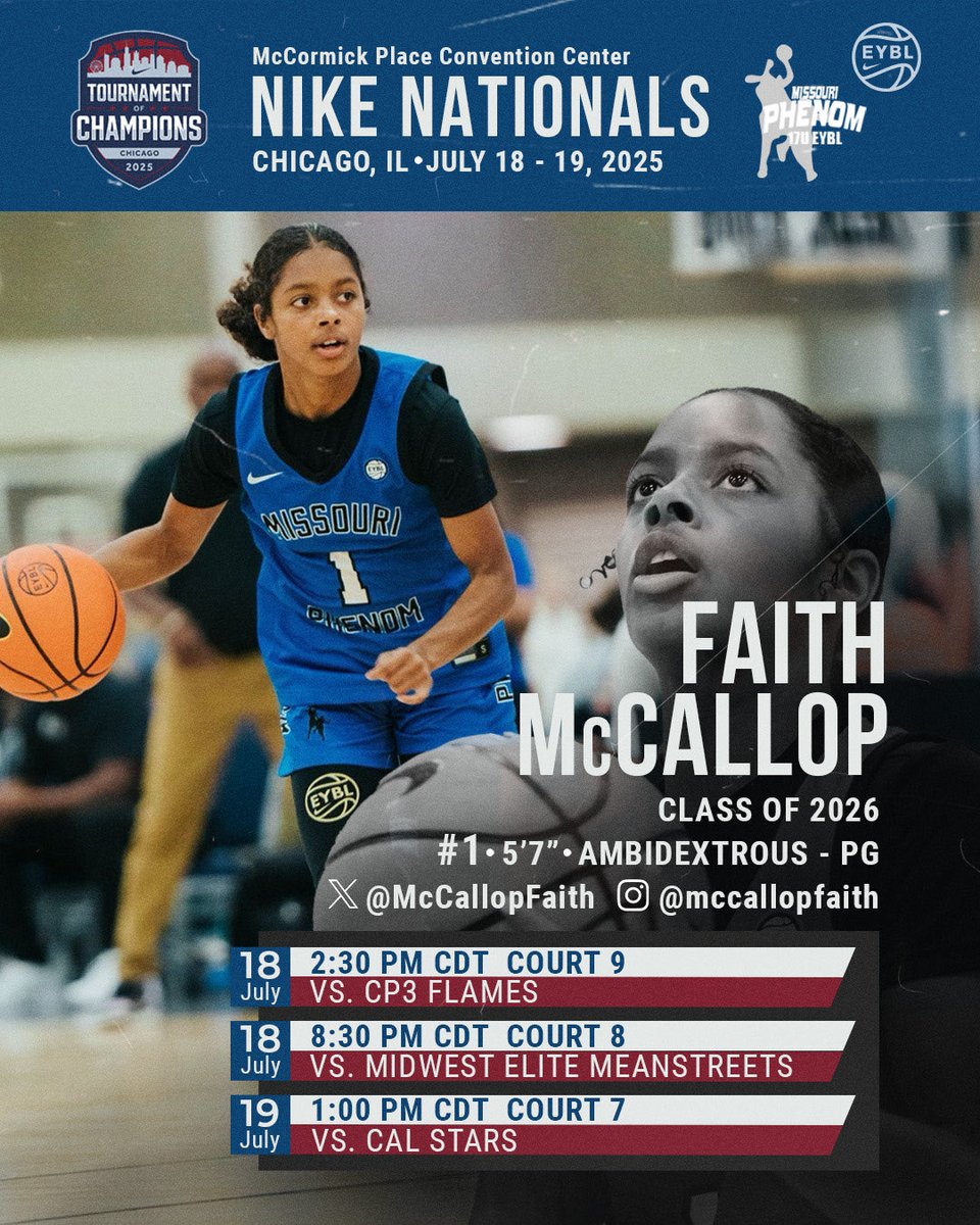 MccallopFaith's tweet image. Last Ride🔥🔥 excited to play on my Birthday🎂Let’s go!! 📍Chicago, IL
I can do all things through Christ✝️
@MissouriPhenom @TravisWallace6 @coachravward @vicwilli @PreachaZo @greglogs @PiperGirlsBball #PG
#AMBIDEXTROUS