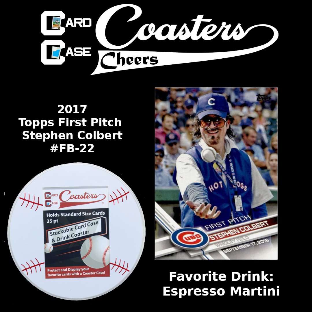 CardCoasters's tweet image. Out of respect for the canceling of The Late Show with Stephen Colbert we raise our glasses to toast a very good run and an informative one!
We will be sure to house his 2017 Topps first pitch card in a Baseball Card Case Coaster and sip on a Sweet Tea with our Shrimp and…