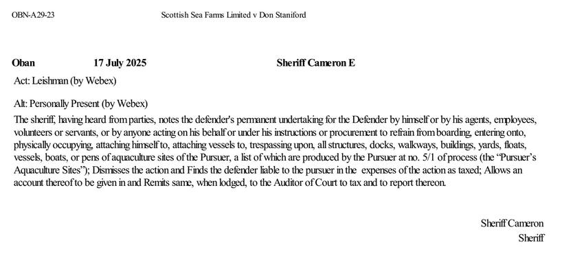 TheGAAIA's tweet image. Legal Update: here's the permanent undertaking I have been forced by @shepwedd to give to Norskott Havbruk @scotseafarms @ScotlandSalmon #SLAPP
No more filming inside Scottish Sea Farms for me - shame on @marksandspencer and @rspcaassured for supporting welfare abuse