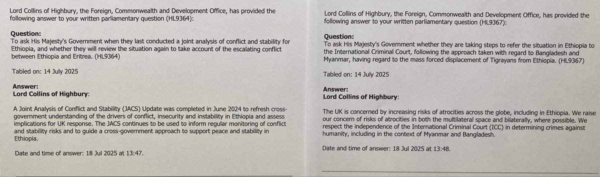 Tigray/Ethiopia/Eritrea - my questions in <a href="/UKParliament/">UK Parliament</a> about the escalating conflict between Ethiopia &amp; Eritrea &amp; a referral to the International Criminal Court following mass displacement of Tigrayans. <a href="/martinplaut/">Martin Plaut</a> <a href="/rowenakahsay/">Rowena</a> <a href="/EwelinaOchab/">Ewelina Ochab</a> <a href="/Lord_Collins/">Collins of Highbury</a> <a href="/HumanRightsCtte/">UK Parliament Human Rights Committee</a>