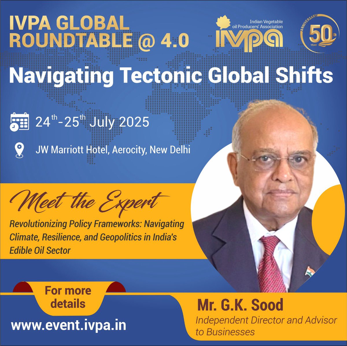Honoured to speak at IVPA Global Roundtable on 24-25 July 2025 at JW Marriott Delhi.