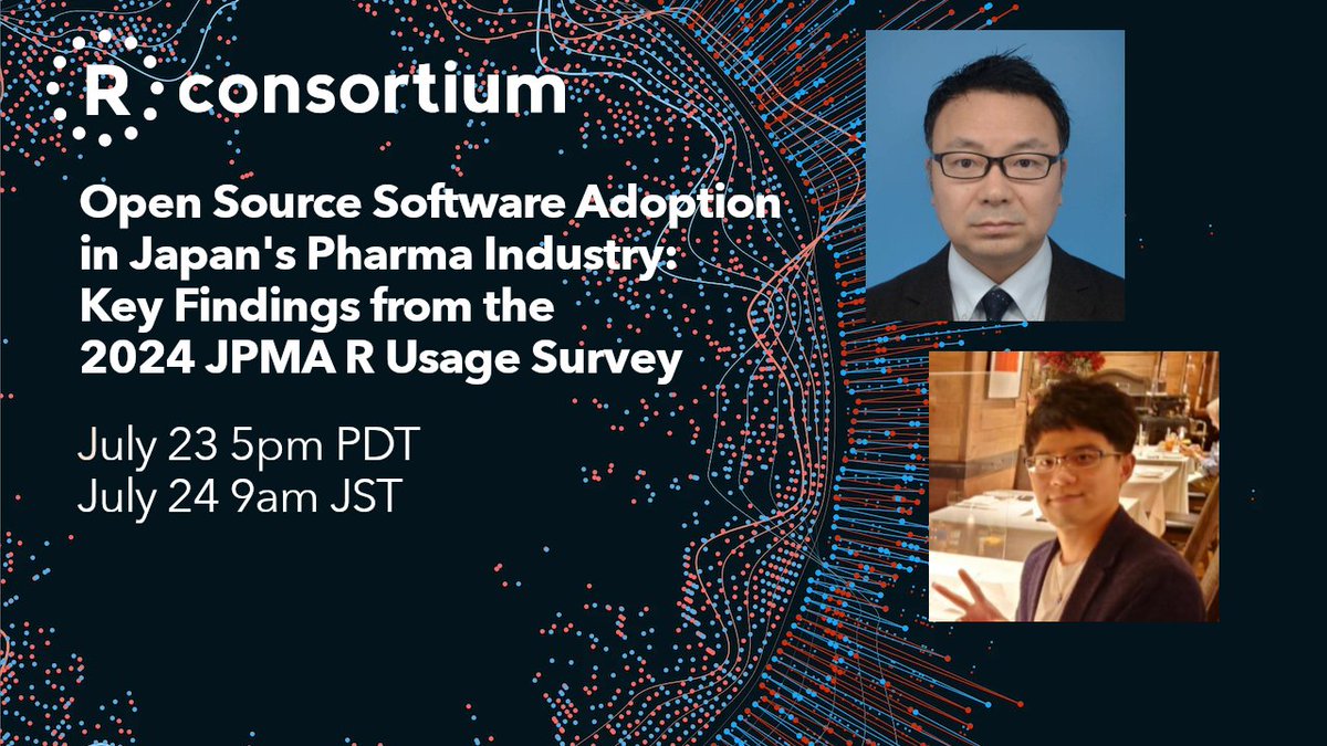 NEXT WEEK! R Consortium webinar: Open Source Software Adoption in Japan's Pharma Industry

Register for free here: r-consortium.org/webinars/open-…

#rstats #pharma #Japan