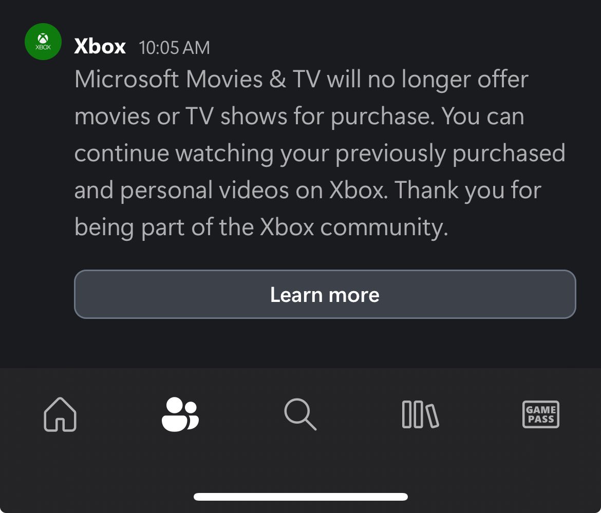 Prince_Baby_J's tweet photo. @Xbox so I get this message this morning? May I get a reason why we no longer are able to purchase or rent movies/shows? Will it lower our membership prices? https://t.co/hjbrywZcKI