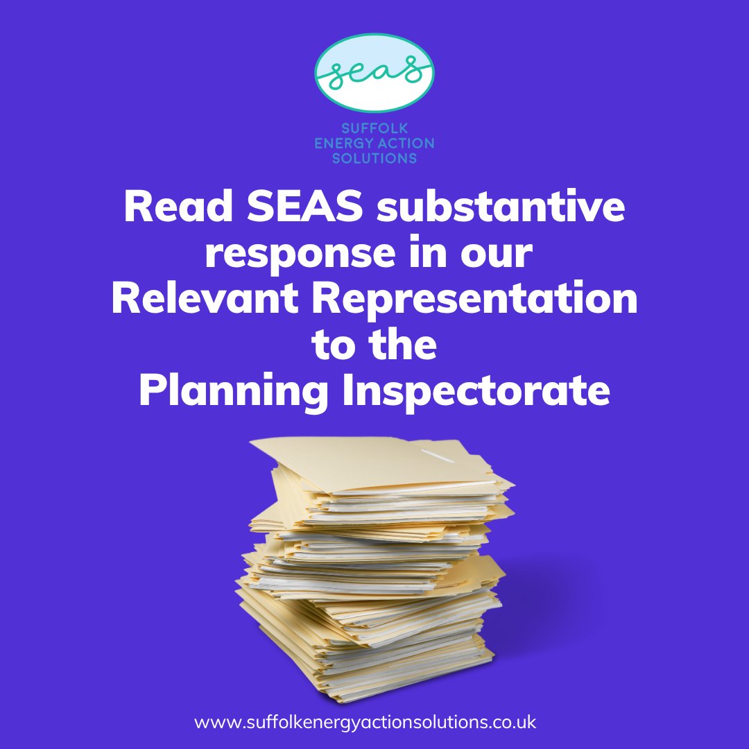 📃📃 We are now able to share with you our own RELEVANT REPRESENTATION (RR) to the Planning Inspectorate (PINS).

We provided substantive responses to challenge National Grid on every aspect of their plans for Sea Link. 

This was a long and exhaustive time for all the team