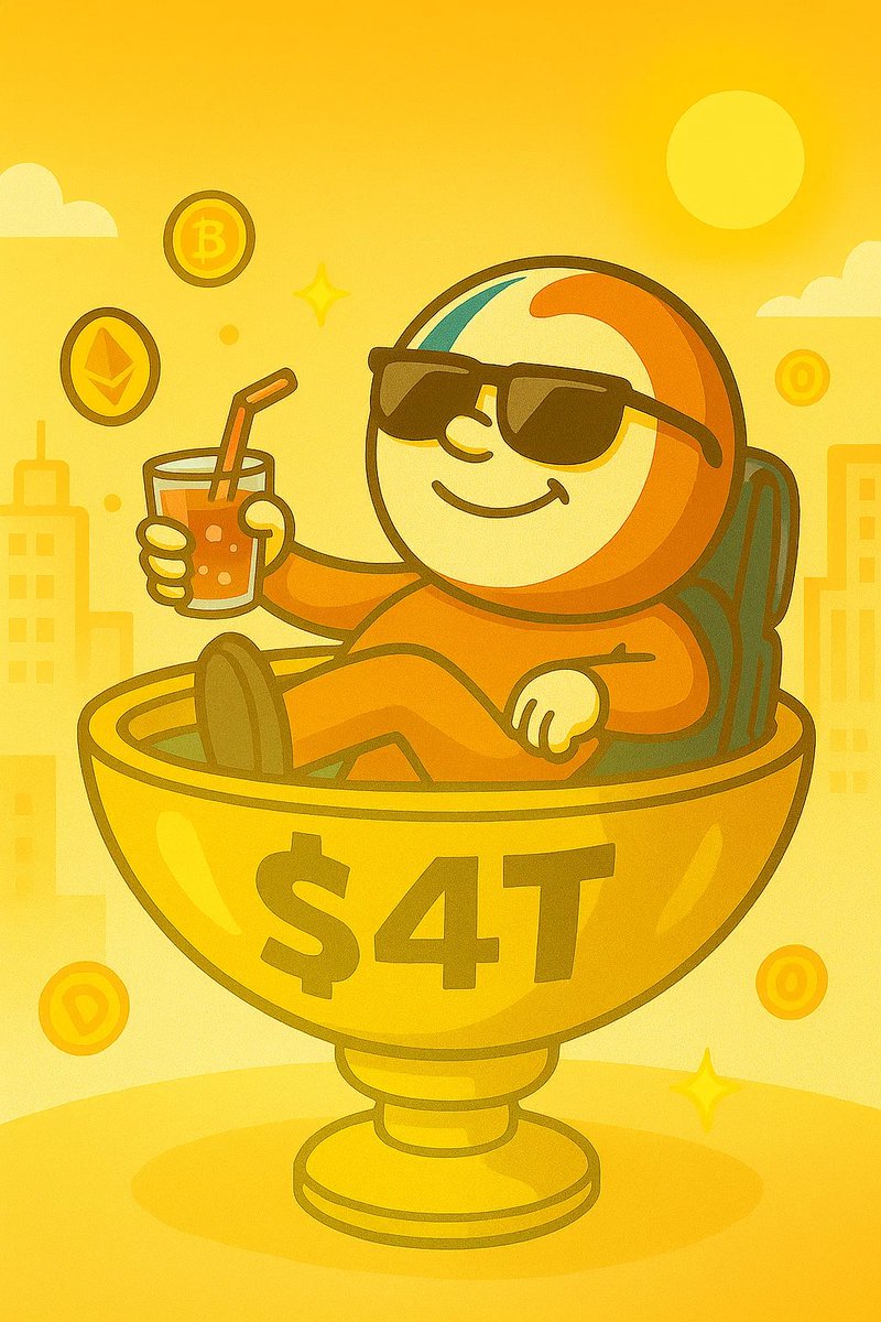GM &amp; happy Friday 🧃
Crypto market cap is nearly $4 trillion again — looks like we're busting through ceilings 🚀
Feels like everyone’s stacking BTC, ETH, and even a handful of gainy alts.

Let’s see where this weekend takes us.