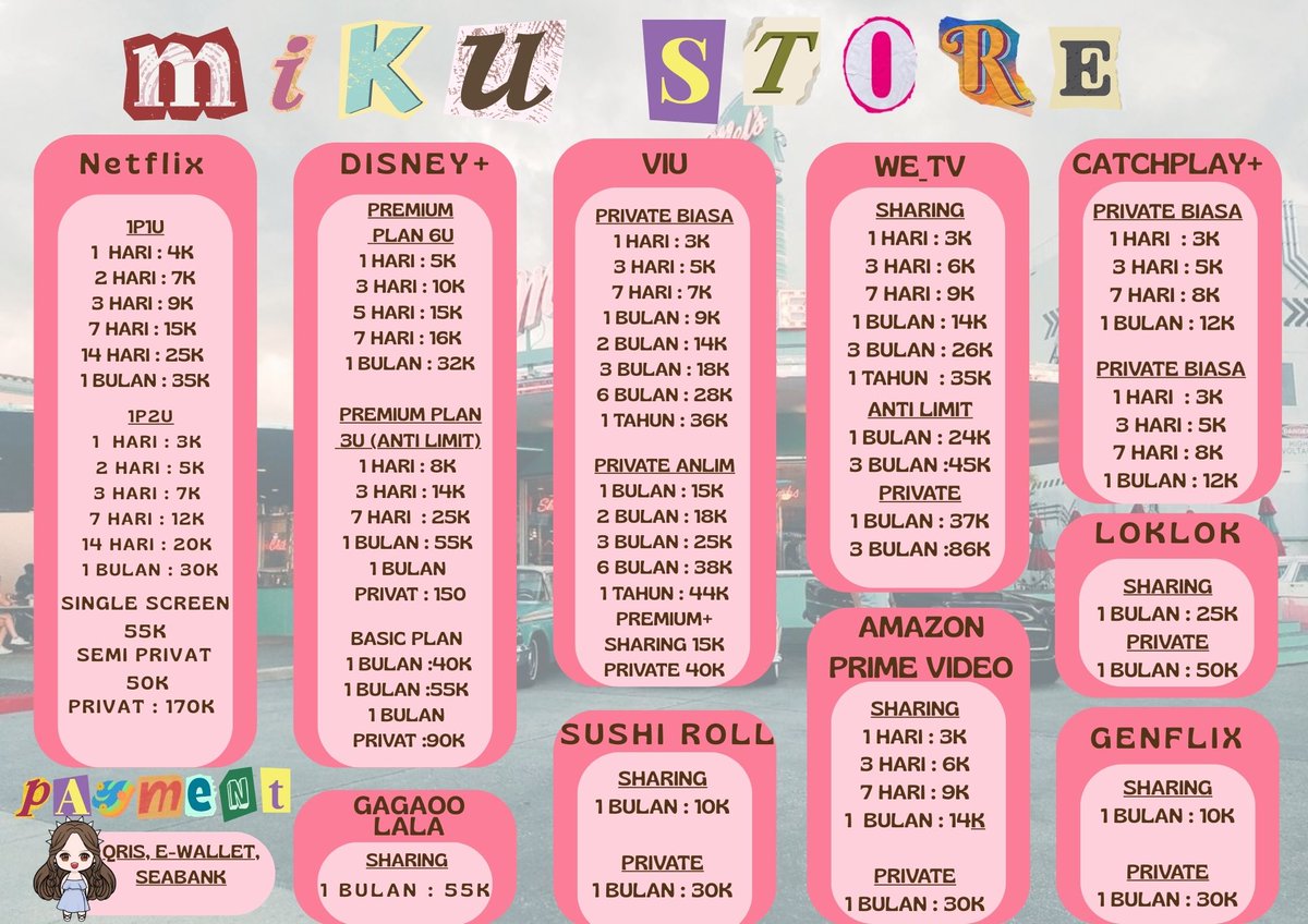payitabae's tweet photo. MALAM SEMUA YANG LAGI CARI APLIKASI PREMIUM FULL GARANSI FAST PROCESS AMANAH TERPERCAYA 100% YUK BISA KE MIKU YA

WTS WTB READY

VIU  NETFLIX WETV PREM VIDEO GTC YOUTUBE PREMIUN DISNEY IQIYI CANVA CAPCUT DAN LAINNYA

ORDER LANGSUNG WA : https://t.co/ljgahGmejc

#zonauang 723 https://t.co/t0PkEOuPjp
