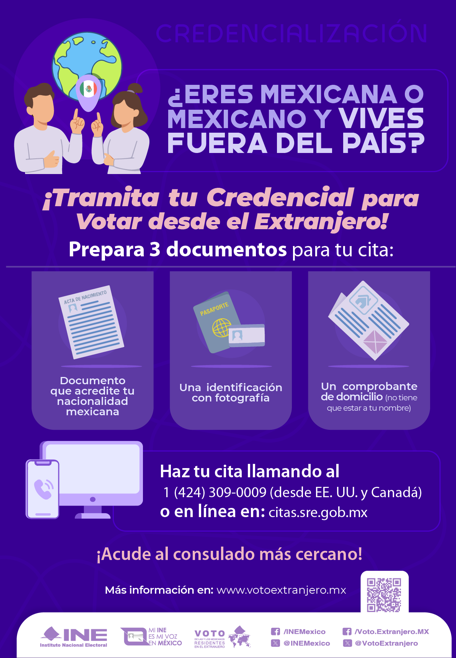 📷¡Tramita tu Credencial para Votar desde el Extranjero, conoce los requisitos! 🗳

#VotoExtranjero #INEMéxico