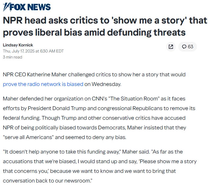 Okay. Let's start with Hunter's laptop <a href="/NPR/">NPR</a>. 

Then let’s talk about the 2020 interview you did with me. You chopped a 20-minute conversation down to six minutes and cut every strong point I made because it didn’t fit your narrative.