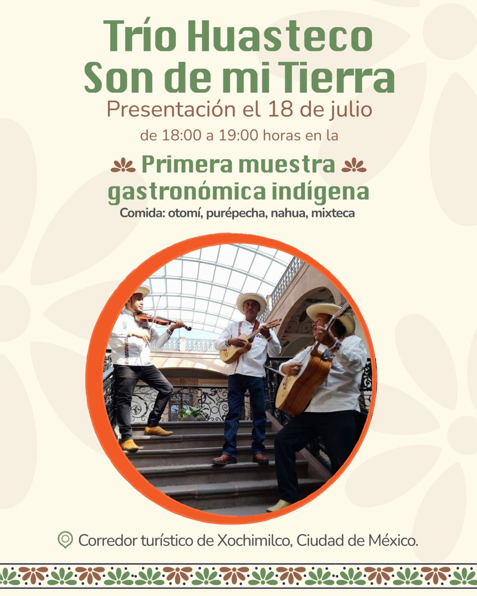 MPCOIMN's tweet image. Como una iniciativa de @MPCOIMN hoy se inaugura la 1a. Muestra Gastronómica Indígena en la @En_Xochimilco habrá música, talleres y conversatorios, pasen a visitarlos del 18 al 20 de julio de 2025, corredor turístico de Xochimilco #Entérate