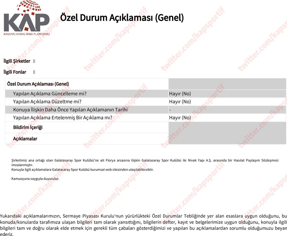 Galatasaray Florya için Nivak'tan

🔴Toplam cironun yarısını alacak.
🔴Bu paranın 50 milyon $'ını avans olarak alacak.

🔥Bankalar Birliği 'nden çıkıyoruz.
🔥Garanti edilen minimum rakam 275 mil. $'dı ancak ben en kötü ihtimalle 400-450 mil. $ gelir bekliyorum.

Hayırlı olsun 🤲