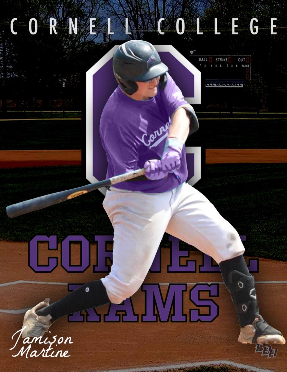 I am excited to announce that I have committed to Cornell College to continue my education and baseball career. I am humbled by this opportunity to play at the next level. I owe a heartfelt thank you to everyone who has helped me get here and for the sacrifices that have allowed