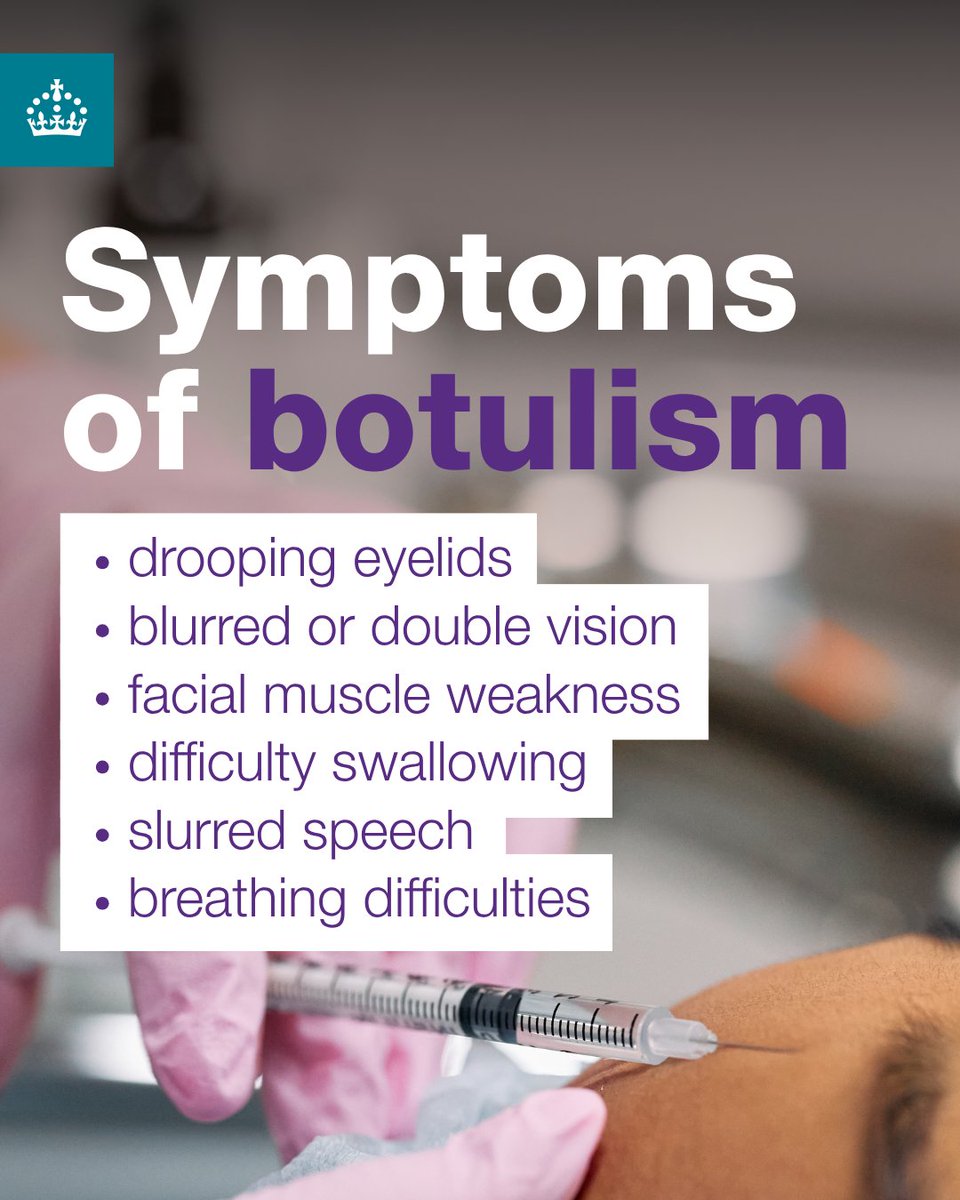 A small number of people have presented to the NHS following bad reactions after receiving cosmetic #botox-like procedures.

If you've recently had a botox-like procedure and show symptoms of botulism, contact NHS 111.

Read the full story: bit.ly/3IQLkCh