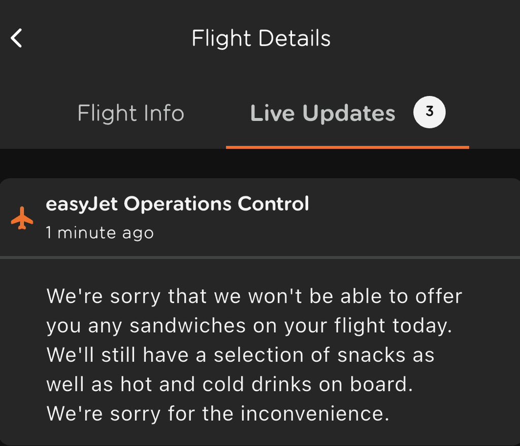 EasyJet coming at you with urgent updates: